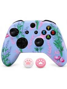Cherry Blossom & Lavender Floral Pattern One Controller Skin Protective Case, RALAN 1 Controller Protective Case + 2 Customized Joystick Caps - View 15