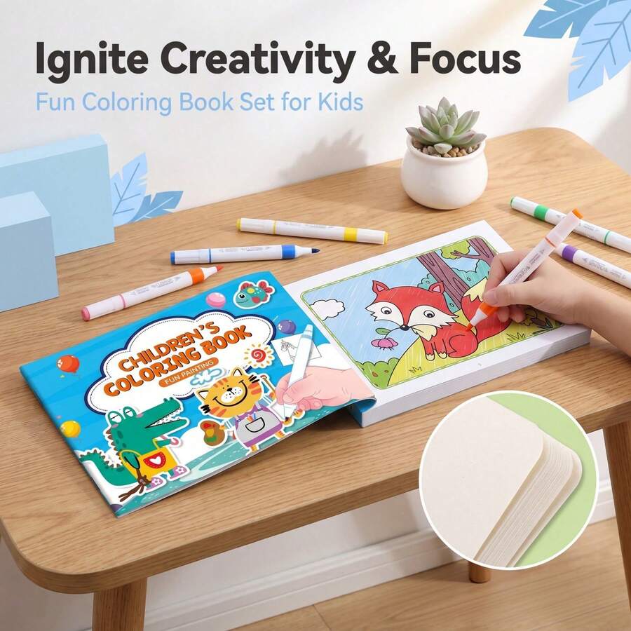 1 Animal Plant Pattern Coloring Book, Art Painting Learning Supplies ...