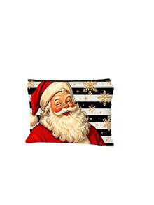 Double-Sided Printed Coin Purse/Organizer/Makeup Bag Featuring A Striped Santa Claus Pattern; Includes A Zipper And Is Lightweight And Portable Christmas Thanksgiving - Multicolor - View 15