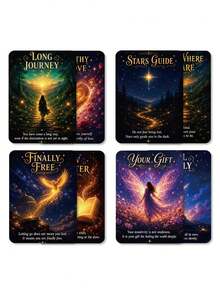1PC 50 Starry Sky Healing Energy Cards English Mind Guide Cards - Multicolor - View 6