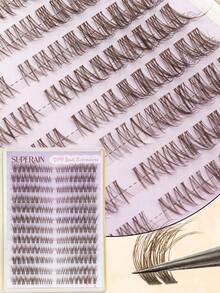 216pcs Brown Thin Dense False Eyelash Clusters, Long Voluminous Lash Tips, Create Mysterious Halloween Eye Makeup Effect, DIY Self-Adhesive Design, Suitable For Witch Cosplay, Theme Night Events And Festive Occasions - D - View 7