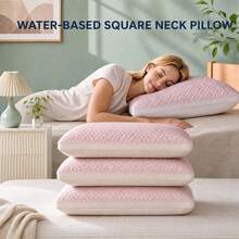 Water-Based Square Neck Support Pillow, Adjustable Firmness Sleep Pillow, Breathable Quilted Pillowcase Bed Pillow, Suitable For Side And Back Sleeping, Bedroom Nighttime Rest - Cooling Pillow - View 1