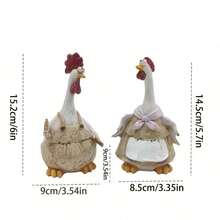 Charming Resin Chicken Figurine, American Country Style, Suitable For Decorating Desk, Living Room Bookshelf, Windowsill And Garden, Great Gift For Animal Lovers, Excellent Autumn Home Decor And Christmas Ornament - A - View 10