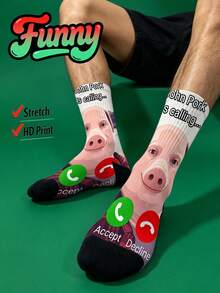 Cool 360° Printed Men's Socks - Streetwear Socks,John Polk Is Summoning,Colorful,Funny Socks, Fit Daily, Holiday & Party Occasions,Father's Gift - Apricot - View 8