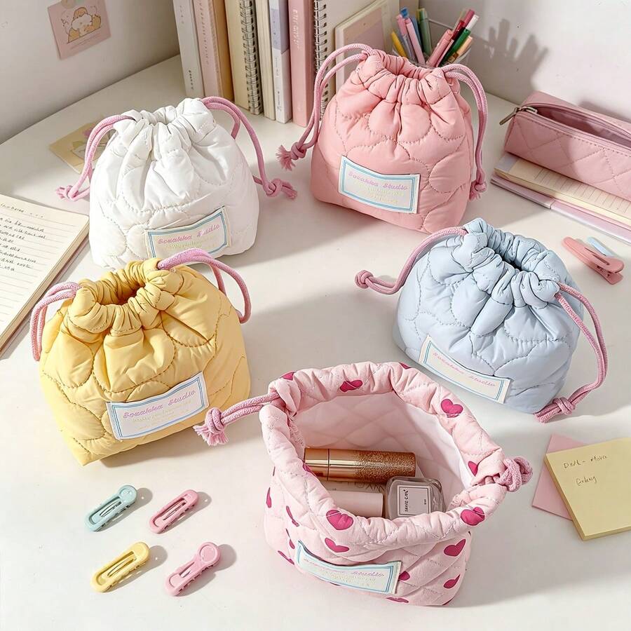1 peça Bolsa de Higiene de Viagem Cor Macaron Fofa; Bolsa de Câmara ...