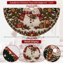 1pc Cute Hugging Snowman Pattern Christmas Tree Skirt, Elegant Color Holiday Decor, 5 Sizes, Unisex Holiday Gift, Suitable For Home And Party Christmas Home Decoration - Cute Hugging Snowman - View 9