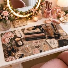 1pc Vintage Decor Desk Mat, Multi-Use Vanity Table Protector, Nail Art Mat, Large Desktop Mouse Pad For Women Bedroom & Office, S/M/L/XL - View 7