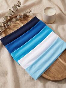5pcs/Pack Women's Bohemian Style Non-Slip Headbands, Suitable For Yoga, Running, Workout And Face Washing, Soft Comfortable Sweat-Absorbent,Fall Decor - Multicolor - View 1