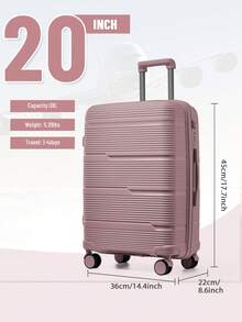 Floless Luggage Sets Hard Shell Carry On Luggage Hard Shell Trolley Travel 4 Spinner Wheels Travel Suit Cases With TSA Lock Spinner Checked Travel Suitcases - Purple - View 6