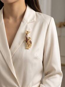 Enamel Giraffe Brooches For Women Animal Pins Casual Accessories Gifts - Giraffe (2280) - View 7