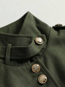 Aliao 寬鬆版型軍綠色休閒夾克，工裝風秋季女款街頭外套，長袖，秋冬迷彩 - 軍綠色 - 查看 9