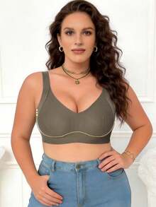 2pcs Plus Size Seamless Bra - Adjustable Straps, Wire-Free Support, Back Hook, Adjustable, Push-Up, Comfortable, Everyday Wear, Soft And Form-Fitting, Flexible And Slimming - Multicolor - View 6