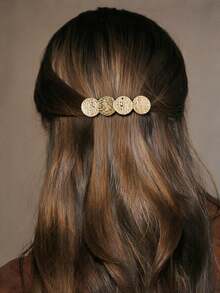 Noxbound Metal Niche Design Spring Hair Clip For Women 2026 New High-End Straight Bar Side Clip For Side Hair And Flyaways - Gold - View 1