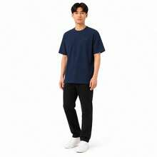LI‑NING Men's Floral Graphic Print Short‑Sleeve T‑Shirt Casual Cotton Crew‑Neck Cultural Tee ATSW859 - Dark Blue - View 2