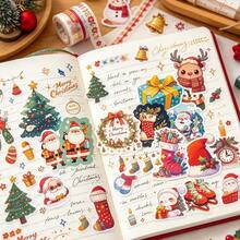 somoving 50 buah Stiker Grafiti Kartun Tema Natal, Stiker Dekoratif Santa Claus & Rusa Kutub - MultiWarna - View 2