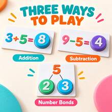Math Activity Cards With Number Discs, Addition And Subtraction Game, Number Bonds Learning Set For Kids Ages 6+ - Math Addition and Subtraction Cards - View 3