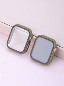 2件裝橄欖綠 保護殼，適用 40mm/41mm/42mm/44mm/45mm/46mm/49mm，防摔防刮硬 PC+鋼化玻璃一體式錶殼，相容 Ultra/SE/12/11/10/9/8/7/6/5/4 系列，男款女款休閒運動手錶殼 - 橄欖綠+橄欖綠 - 查看 16