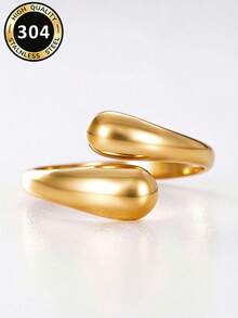 1pc Fashionable Ring For Women, Wedding Engagement Party Jewelry, Valentine's Day Gift - Yellow Gold - View 4