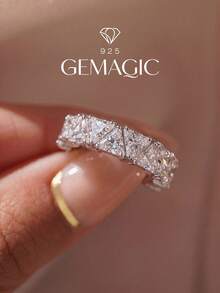 1pc Women's Heart-Shaped Rhinestone Ring, Suitable For Mother's Day, Valentine's Day, Birthday, Couple Gift, Can Be Stacked With Exquisite Women's Rings, Fine Jewelry Gift - Love - View 2