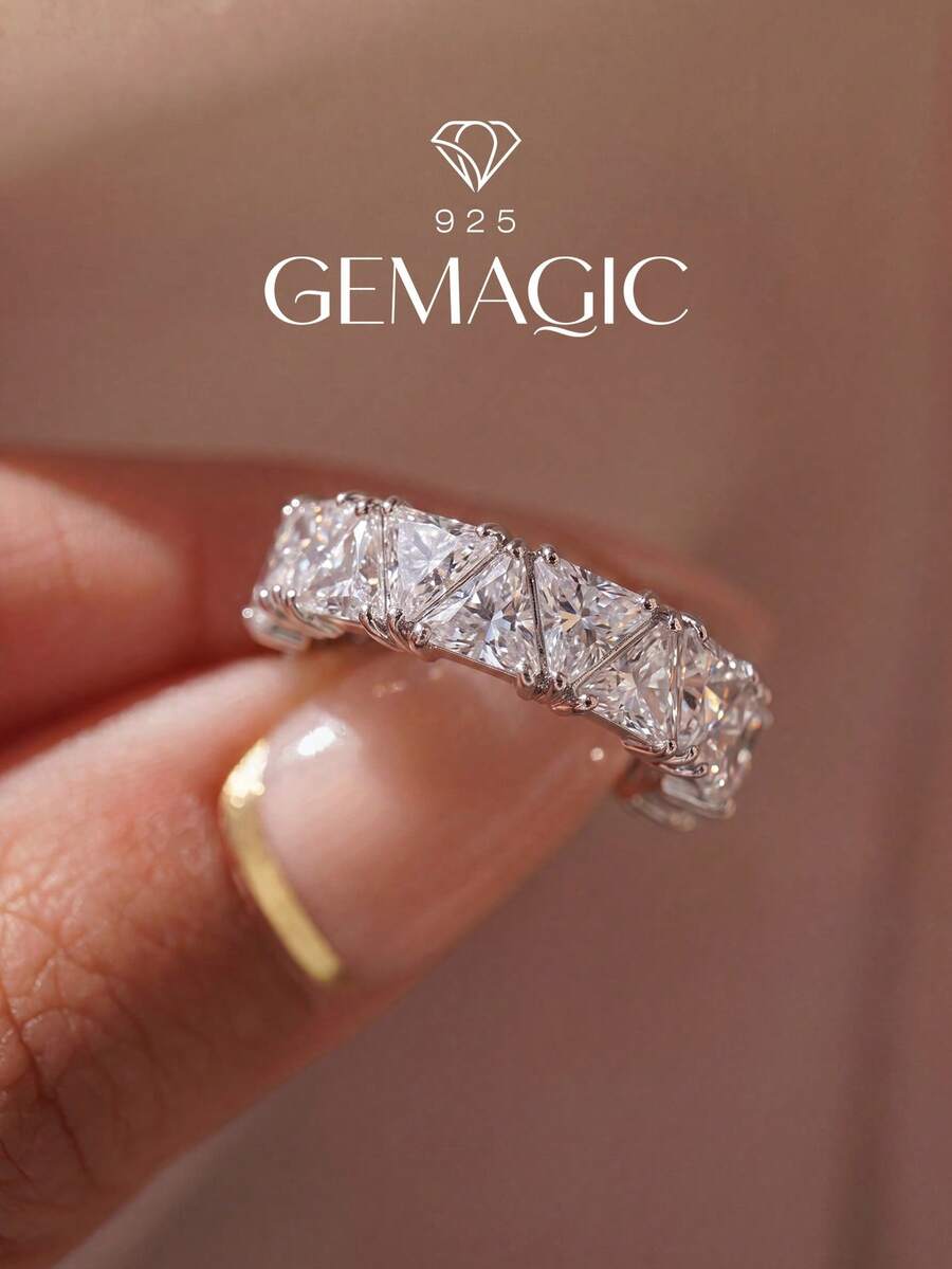 1pc Women's Heart-Shaped Rhinestone Ring, Suitable For Mother's Day, Valentine's Day, Birthday, Couple Gift, Can Be Stacked With Exquisite Women's Rings, Fine Jewelry Gift