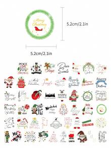 50pcs Christmas Stickers For Decorating Planner, Journal, Scrapbook, Notebook, Luggage, Guitar, Skateboard, Manual, Tablet, Water Bottle, Phone - Multicolor - View 7