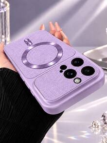 MewTrek Luxury Litchi Texture PU Leather Phone Case, Metal Ring Sticker, Large Camera Hole, Full Coverage Shockproof Anti-Drop Protective Shell, Suitable Compatible With Iphone, Suitable Compatible With Samsung Galaxy Honor, Suitable Compatible With Xiaomi Reno MOTO - Purple - View 1