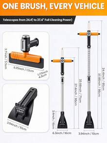 3-In-1 Extendable Car Windshield Snow Brush And Ice Scraper, 360° Rotating Detachable Snow Brush With Adjustable Telescopic Handle, Winter Snow Removal Tool For Cars, SUVs, Trucks And Sedans - A - View 6