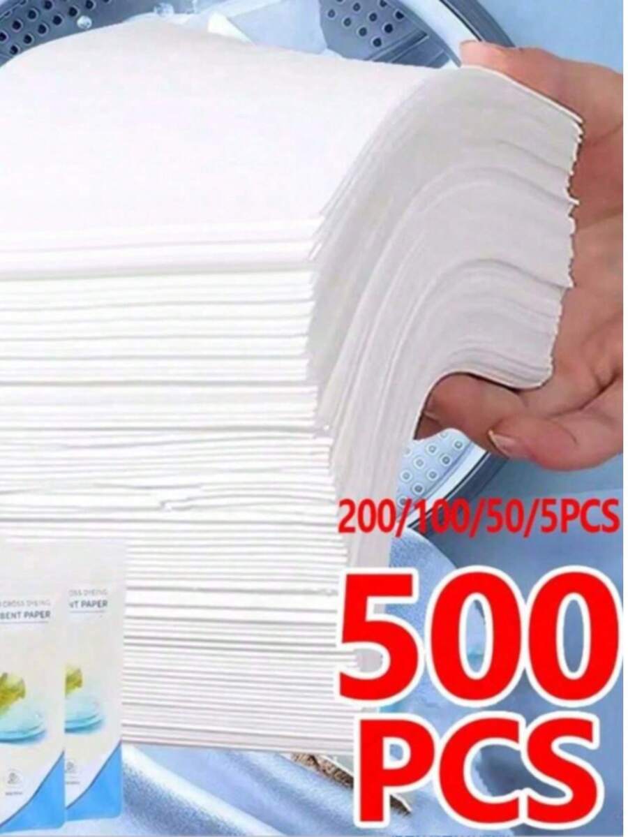 500/200/100/50/5 st färgglada färguppsamlande ark, förhindrar färgavfärgning på kläder, färguppsamlande papper för tvättmaskin - Flerfärgad - Visa 1