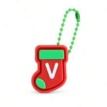 1pc A-Z Letter Christmas Stocking Keychain, Cute Mini Sock Bag Charm Pendant, Xmas Holiday Gift For Backpack Key Ring Decor - Multicolor - View 23