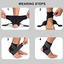 1pc Adjustable Ankle Compression Sleeve, Ankle Joint Support Wrap, Sports-Specific Design, Ultra-Thin Breathable Fabric - Black - View 10