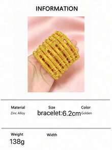 1pc/4pcs Fashion Women's Gold Carved Buckle Bracelet, Middle Eastern ...