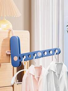 Modern Minimalist Folding Clothes Rack, 8-Hole Design, Space-Saving Multi-Hook Hanging Rack, Portable Folding Clothes Storage Rack, Suitable For Bedroom, Bathroom, Closet, All-Season Travel Use - Multicolor - View 15