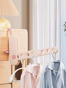 Modern Minimalist Folding Clothes Rack, 8-Hole Design, Space-Saving Multi-Hook Hanging Rack, Portable Folding Clothes Storage Rack, Suitable For Bedroom, Bathroom, Closet, All-Season Travel Use - Multicolor - View 14