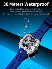 MEGIR Men's Fashion Mechanical Watch Hollow Automatic Movement Wristwatch Luminous Waterproof Silicone Strap Men's Gift - one-size - View 10