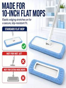 1/3pcs Light Blue Reusable Mop Cloth Replacement, Highly Absorbent Cleaning Cloth, Suitable For Dry And Wet Floor Cleaning, Stone, Hardwood, Composite Flooring And Tile, Fits 10 Inch X 4.5 Inch Mop Head - Multicolor - View 8