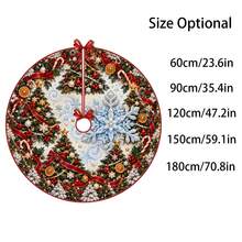 1pc Ice Blue Large Snowflake Pattern Christmas Tree Skirt, Elegant Color Holiday Decoration, 5 Sizes, Suitable For Men And Women As Holiday Gift, Perfect For Home And Party Christmas Decor - Ice Blue Large Snowflake - View 3