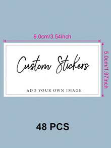 Custom Landscape Rectangular Stickers, Custom Logo Rectangle Stickers For Business Brand, Waterproof Labels, Customizable Photo Stickers, Wedding, Engagement, Birthday, Party Gift Tags, Supplies For Small Business - White-rectangular - View 32