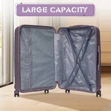 Floless Luggage Sets Hard Shell Carry On Luggage Hard Shell Trolley Travel 4 Spinner Wheels Travel Suit Cases With TSA Lock Spinner Checked Travel Suitcases - Purple - View 2