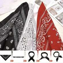 1/3pcs Paisley Print Square Scarf, Multi-Functional Square Scarf, 55cm Headscarf/Neck Scarf, Suitable For Outdoor Sports, Parties, Daily Wear Multi-Purpose Headband - Multicolor - View 2