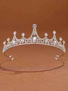 1pc Kids Girls Rhinestone Crown Tiara, Handcrafted Princess Headpiece For Birthday Party, Dress Up, Pageant, School Show, Photo Day, Holiday Gift - Multicolor - View 14