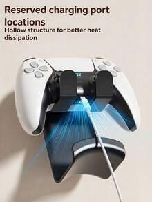1pc No-Drill Headphone Holder, 2-In-1 Game Controller & Headphone Wall Mount Universal Storage Hook - Multicolor - View 9