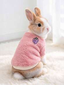 1pc Avocado Pattern Clothing, Multi-Style Cute Fruit Design, Autumn/Winter Warm Sweatshirt, Rabbit Pet Accessories, Small Pet Rabbit Autumn/Winter Warm Sweatshirt, Rabbit Pet Supplies, Rabbit, Rabbit Pet Accessories, Rabbit Pet Supplies, Valentine's Day - Multicolor - View 4