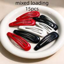 15pcs New Water Drop Style Hair Clips, Colorful Candy Color BB Clips, Oil Drop Hair Clips, Bangs Side Clips - Multicolor - View 5