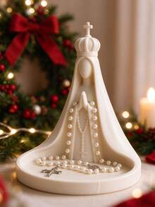 Virgin Mary Statue Jewelry Tray,3d-Printed Jewelry Tray,Desktop Organizer, Suitable For Earrings, Rings, Necklaces, Bracelets, Keys And Other Jewelry Storage, Ideal Religious Gift,Christmas Gift - Multicolor - View 3