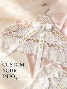 Personalized Wedding Non-Slip Dress Hanger Covers,Custom Monogram Lace Bridal Hanger Covers,Wedding Bride And Bridesmaid Keepsake Gift - Multicolor - View 1