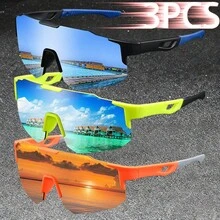 WSZ 3PCS Latest Sport Glasses Are Designed With Neutral One-Piece Lens Oversized Style And Are Essential Accessories For Various Outdoor Activities - Multicolor - View 11