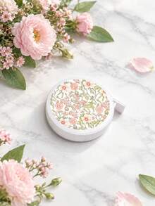 Vintage Floral Print Retractable Tape Measure, Mini Portable Soft Leather Tape Ruler For Home Use, Tailoring, Sewing, Office, Home, And Study - As Shown In the Picture - View 3