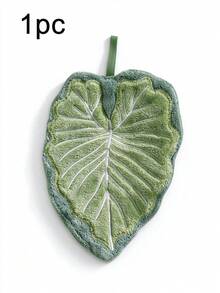 1/2pcs Reusable Tropical Leaf Hand Towels,Easy To Clean,Super Absorbent, Soft Fluffy,Hook Design,Suitable For Bathroom Kitchen Quick Drying Towels,Fashion Placemats,Sink Decoration,Autumn Home Decor And Accessories,Kitchen Essentials,Christmas Gifts - Multicolor - View 10