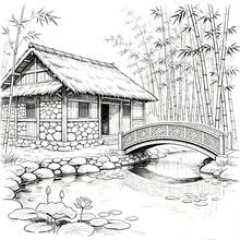 鄉村風情成人塗色書，放鬆身心的鄉村小屋風景塗色頁，舒壓愛好禮物 - 寧靜鄉村 - 查看 2
