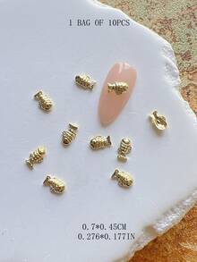 1 gói phụ kiện trang trí nail nghệ thuật mùa đông Giáng Sinh, cây thông, vòng hoa, tuần lộc, chuông, charm nail 3D bằng hợp kim kim loại - Nhiều màu - Xem 17